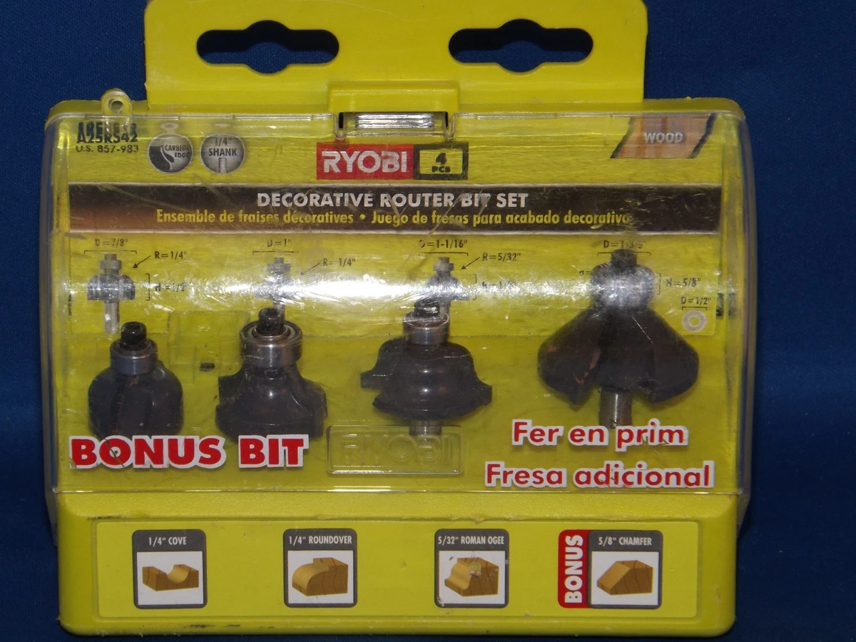 Ryobi A25RS42 Decorative Router Bit Set 4 Piece