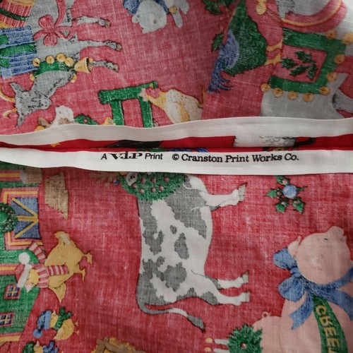 Pillowcase Cranston VIP Christmas Farm Animals Red Cotton 21"x34" handmade - Picture 4 of 4