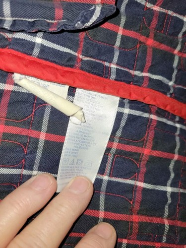 Giacca Tommy Hilfiger taglia XL rossa trapuntata leggera. Collare in velluto a coste. - Foto 9 di 13