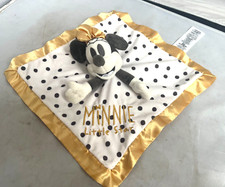 Disney Baby Minnie Mouse Little Star Polka Gold Satin Lovey Security Blanket EUC