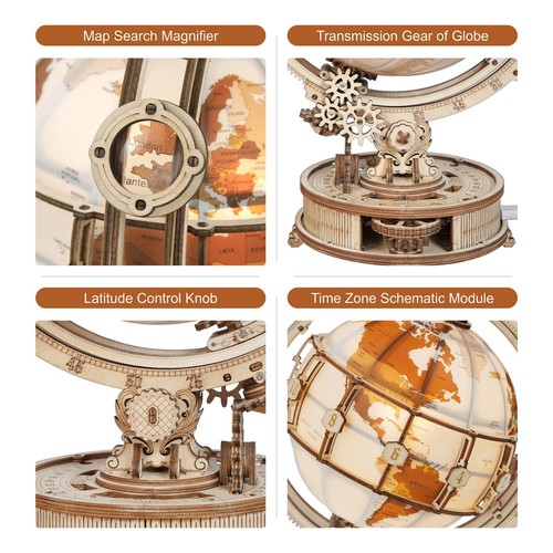 ROKR la boule lumineuse veilleuse 3D bois puzzle DEL décor adultes cadeaux - Photo 8/16