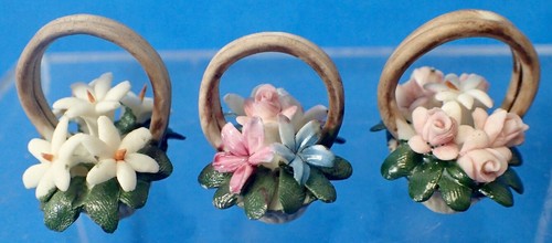 Set (6) Vintage Capodimonte Porcelain Miniature Multi Flower Baskets Italy - Picture 5 of 15