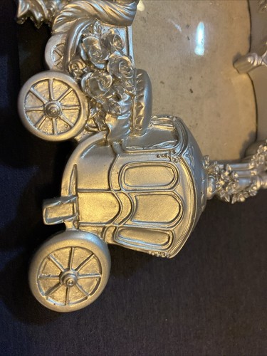 Fashion Craft Silver Frame Table Shelf Card Photo Horses Pumpkin Carriage Holder - Picture 2 of 7