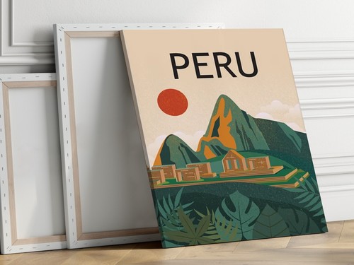Peru Machu Picchu 40x50cm Stretched Travel Canvas Wall Art Print - Bild 2 von 3
