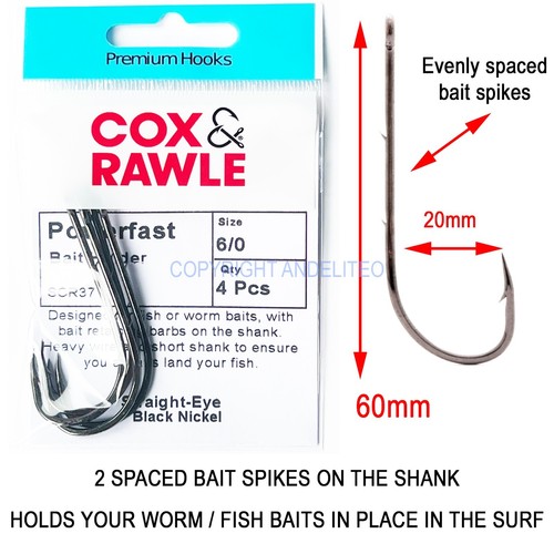 Cox Rawle Hook Sea Fishing Hooks Uptide Crab Specimen Aberdeen Meat Mutsu Chinu - Picture 33 of 52