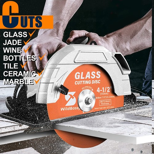 Glass Cutting Disc 41/2 Inch 3pcs For Angle Grinder With 7/8" Arbor Hole 0.63" - Picture 3 of 6