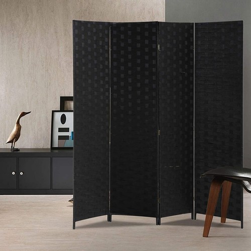 6FT 4 Panel Room Divider Indoor Wood Screen Folding Privacy Screen Freestanding - Picture 6 of 15