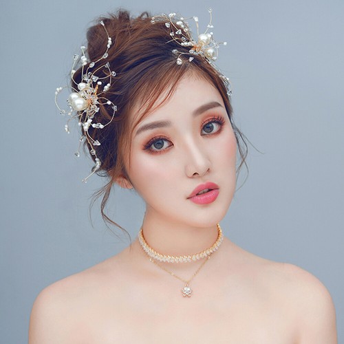 2 Pcs Pearl Rhinestones Hairpins Bridal Hairpins Wedding Headpiece - Picture 12 of 12