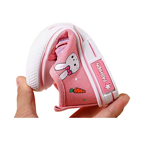 Cute Carrot Bunny Girls Canvas Sneakers Kids Casual Sport Shoes Toddler Trainers - Picture 14 of 25