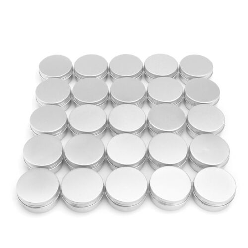 10 30 50 100ml Aluminum Empty Cosmetic Pot Lip Balm Wax Jar Tin Silver Container - Picture 4 of 16