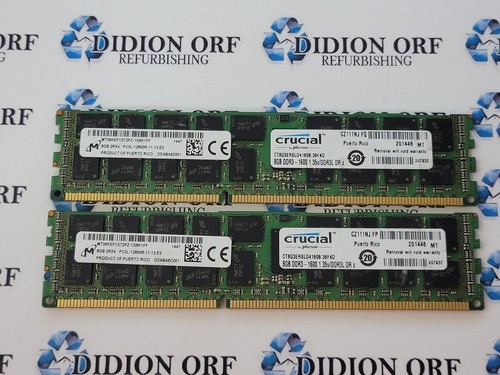 Set of 2 Micron 8gb DDR3 Server RAM 1600 MHz 2rx4 MT36KSF1G72PZ-1G6, SKU 4668