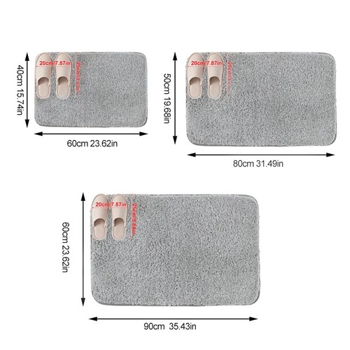 Antirutsch Badematte Badvorleger Wasserabsorbierend WC Fußmatten 80 x 50 cm - Bild 5 von 6