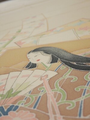 Ikuraさま専用1/2 2N05z90 Japanese Kimono Silk FABRIC Princess Light cream