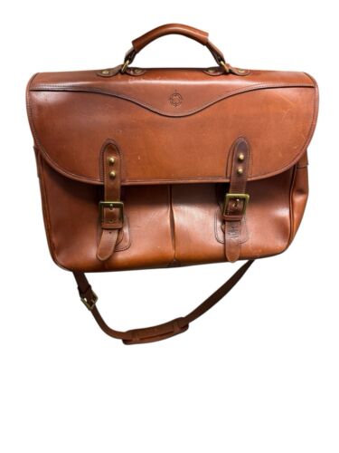 Franklin Covey Leather Cognac Briefcase with Shoulder Strap - Picture 2 of 12