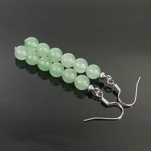 Wholesale Fashion Natural Gemstone 925 Silver Dangle Earrings 6mm Beads Fringe - Picture 29 of 64