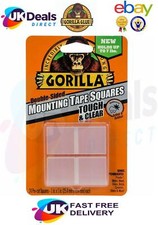 Gorilla Mounting Tabs Squares Double Sided Tape Sticky Pads Adhesive Clear