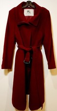 Burberry | Women's Wool & Cashmere Burgundy Long Trench Coat Size 12 | Cute! ✨