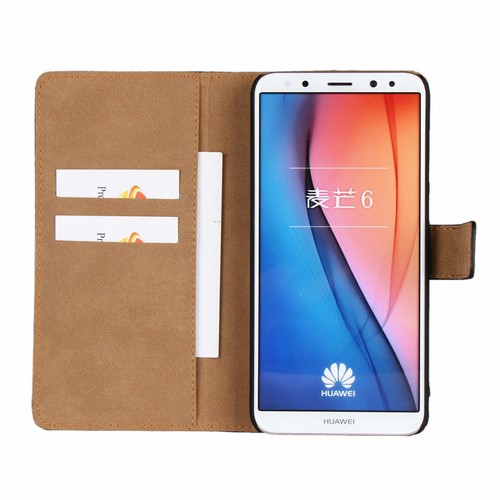 UK Luxury black real leather stand case with card slot for HUAWEI MOBILE - Picture 7 of 10