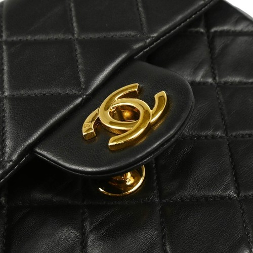 Chanel Black Lambskin Mini Classic Square Flap Shoulder Bag 17 184920 - Picture 5 of 11