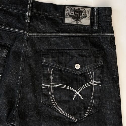 Jeans uomo vintage SouthPole 42 denim lavaggio scuro larghi hip hop skater grunge - Foto 4 di 18