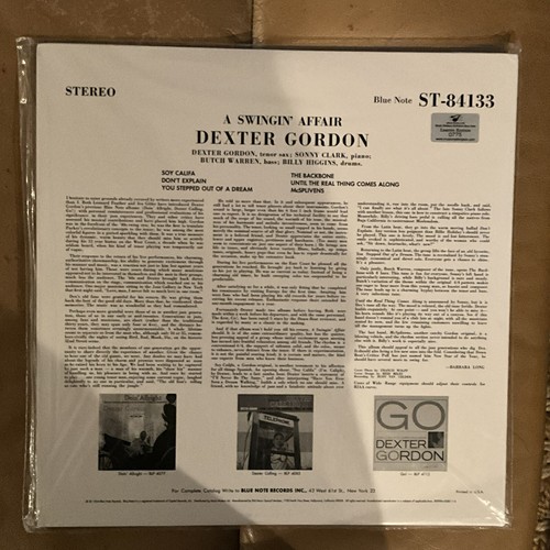 DEXTER GORDON Swingin Affair Music Matters 180g 2LP 45 RPM #775 Brand New SEALED - Picture 5 of 11