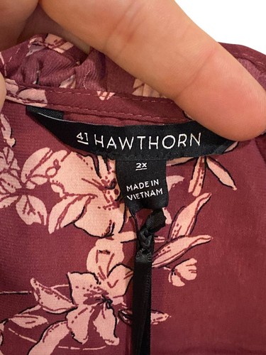 2X NUEVO CON ETIQUETAS 41 Espino Cuello Dividido Rosa/Rosa Floral Blusa Sin Mangas Cuello Volantes - Imagen 7 de 8