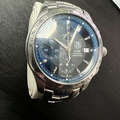 TAG Heuer  CJF2114 Link Chronograph Automatic Men's Watch Blue Face* - Picture 3 of 12