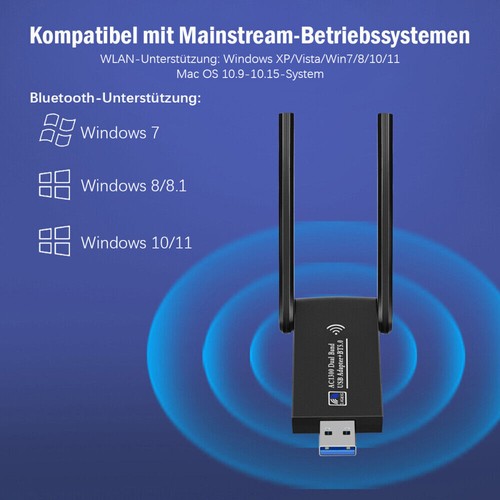 WLAN Adapter USB 3.0 Stick 1800Mbps WiFi Dual Band 5GHz Antenne PC Bluetooth DE - Bild 18 von 48