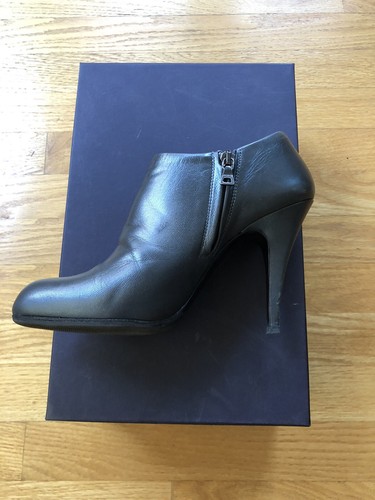 Prada Asfalto Gray Leather Ankle Booties Boots Italy 38 - Picture 4 of 10