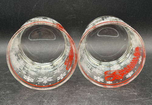 Libbey Rock Glasses Barware "Season's Greetings" Vintage Set Of 2 - Picture 5 of 8
