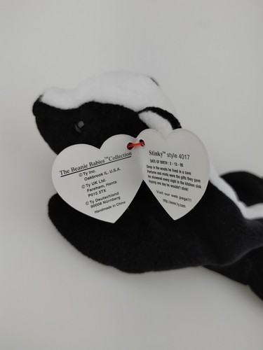 *Double Plastic Hanger ERROR* Stinky Skunk TY Beanie Baby with Tags 1995 90's - 第 10/10 張圖片