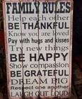 Large Wooden Family Rules Saying Plaque