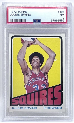 1972 Topps #195 Julius Erving Rookie Card PSA 7 NM