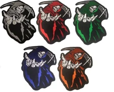 Large Hooded Grim Reaper Patch Biker Jacket Vest Iron/Sew On Skull Patch 14"x11"