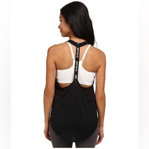 Nike Elastika Black and White Racerback Ribbed Tank Top (Size: Small) - Picture 2 of 7