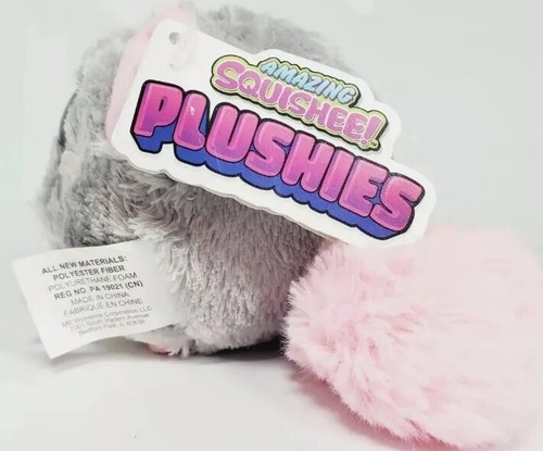 Toller Squishee! Plushies Cheesy Mouse Born 6/30 grau 4 Zoll Stofftier NEU - Bild 3 von 6