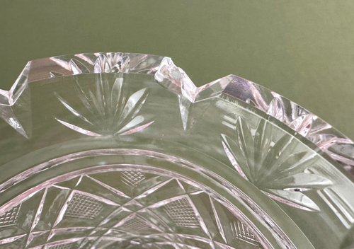 Waterford signierte georgianische Erdbeere ausgefallen geschliffene Kristall Blumenvase mit Fuß 7 Zoll - Bild 11 von 11