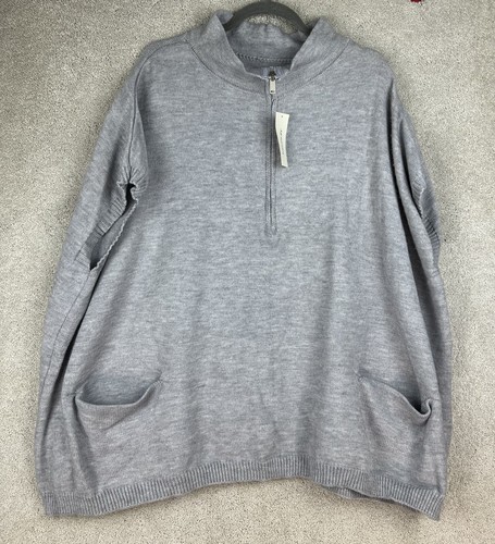 Francesca's Pullover Damen groß grau ärmellos übergroßer Pullover neu mit Etikett gemütlich - Bild 5 von 15