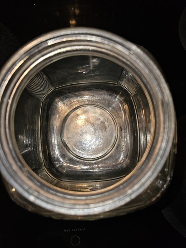 Vintage Square Glass COFFEE Jar RIBBED Without Jar - Picture 2 of 5