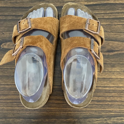 Birkenstock Arizona hellbraun Wildleder Kork Pantoletten Sandalen Damen Gr. 37 EU/6-6,5 US - Bild 4 von 9