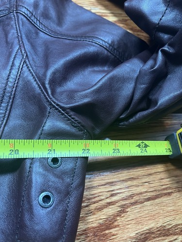 Massimo Dutti Herren Lederjacke Burgund Reißverschluss Größe M Lammfell - Bild 5 von 6