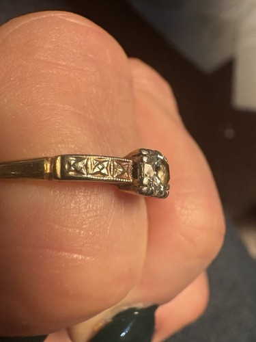 Vintage 14kt Gold & Diamant Verlobungsring • 0,50 Diamant • Mid Century • Gr. 7 - Bild 4 von 8