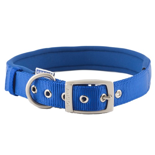 Padded Dog Collar 56-66cm Neoprene Metal Eyelets Ancol Nylon XL Soft & Strong - Picture 11 of 18