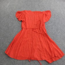 Reformation Dress Womens XS Orange Wrap Sundress V Neck Flutter Sleeve USA