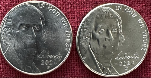 2024 P&D Jefferson Nickel - Juego BU de rollos OBW - Imagen 4 de 7