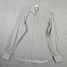 Suitsupply Egyptian Cotton Size 39/ 15.5 Gray Micro Polka Dot Spotted Shirt