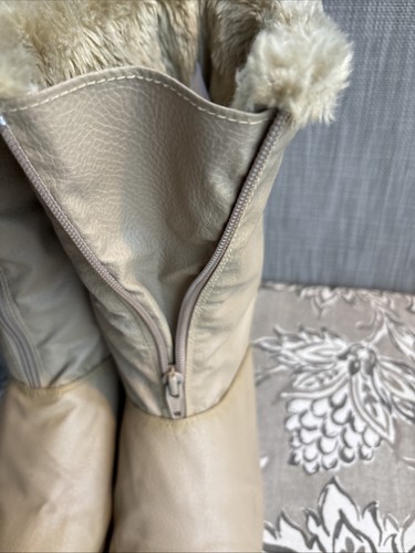 Naturalizer halbhohe Damenstiefel mit Fellfutter Reißverschluss vorne 9N beige - Bild 5 von 8