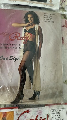 Sophia My Rosy Serena Fashion Pantyhose Black Vintage 1980s 18 Pair Lot - Picture 10 of 15
