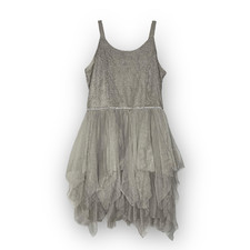 Cat  Jack Tulle Sequin Sparkly Beige Tan Strappy Dress Big Girls Size XL 14/16