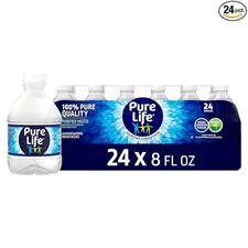 Pure Life Purified Water Bottles 24 Pack - Still Bottled Water Enhanced with ...